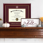 Masterpiece Maroon Wood Frame, Maroon Matting, Maroon and Gold Medallion Diploma Frame (292139)