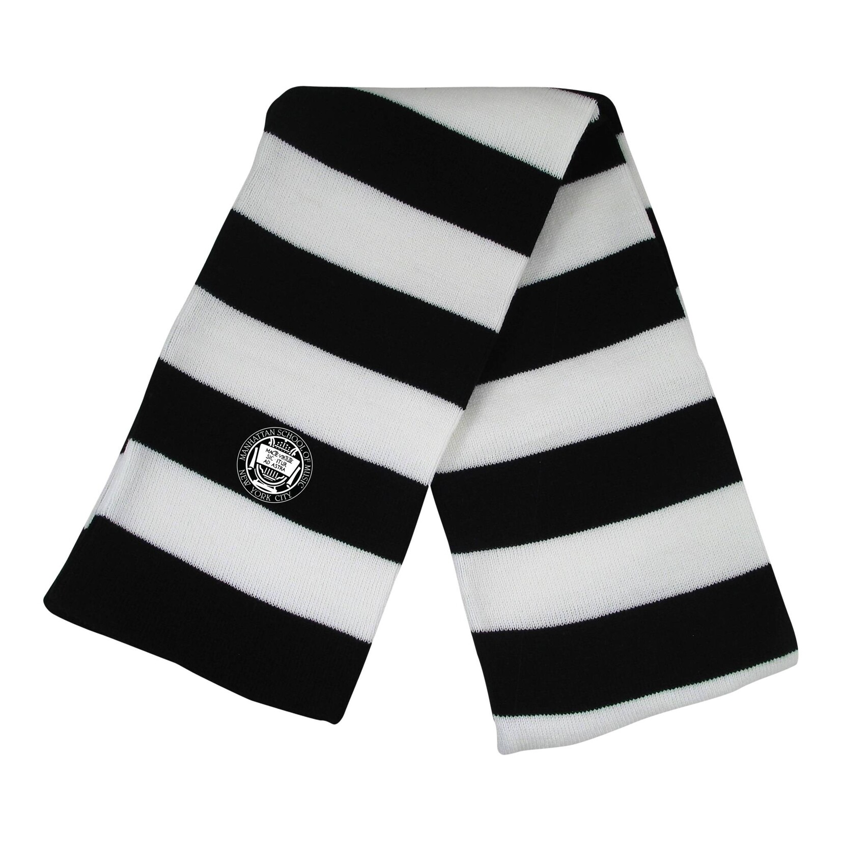 Logofit Black & White Striped Scarf with MSM Seal