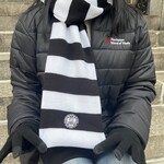 Logofit Black & White Striped Scarf with MSM Seal