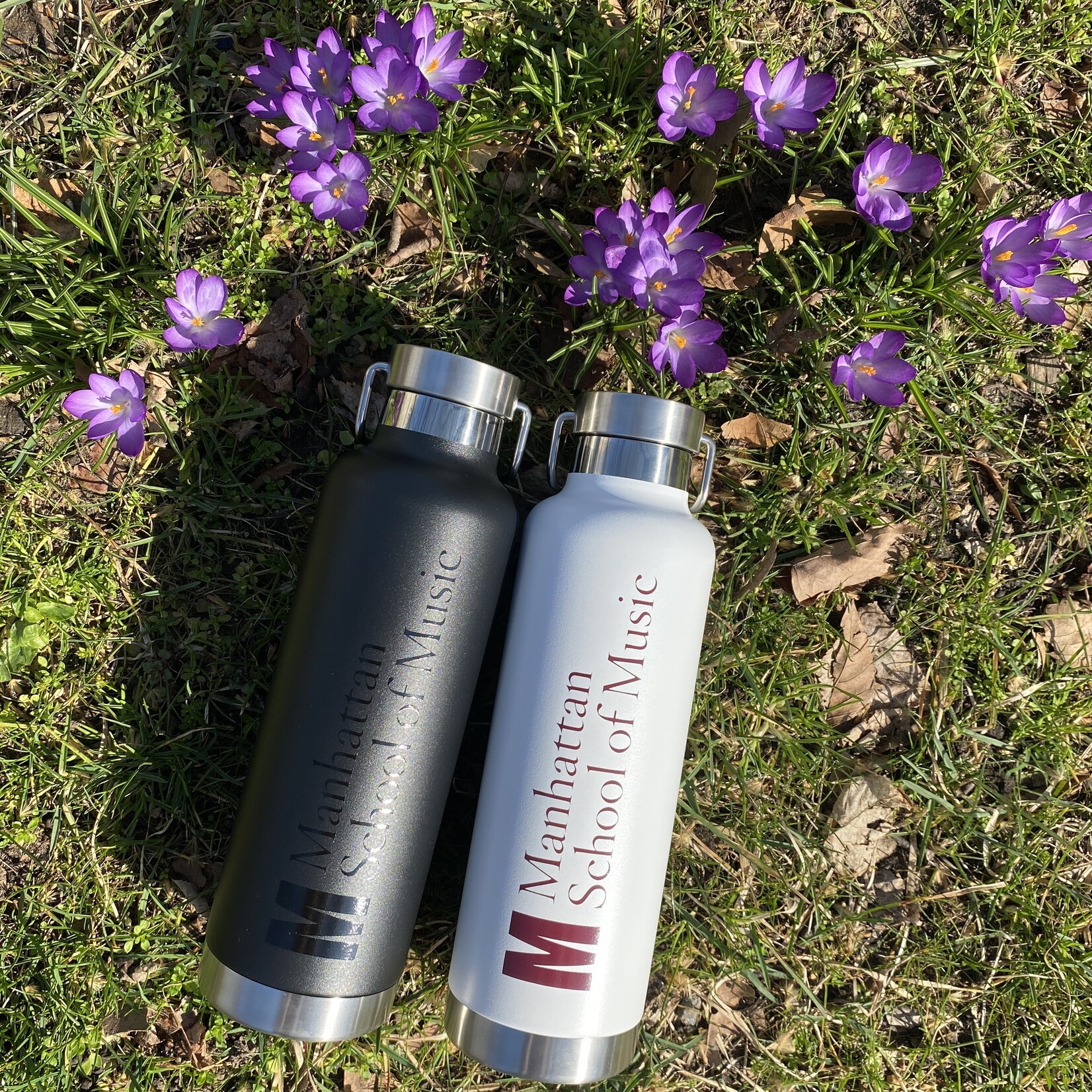 White Insulated Metal Water Bottle