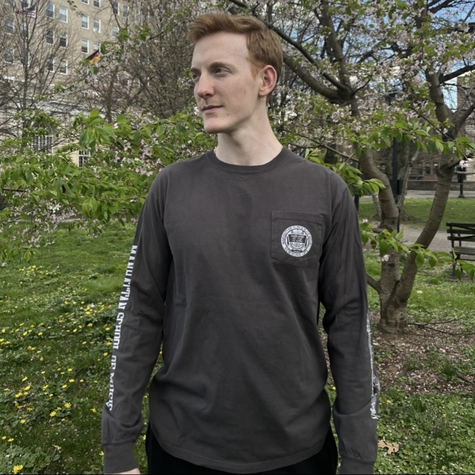 Gray Long Sleeve with Pocket and Staff