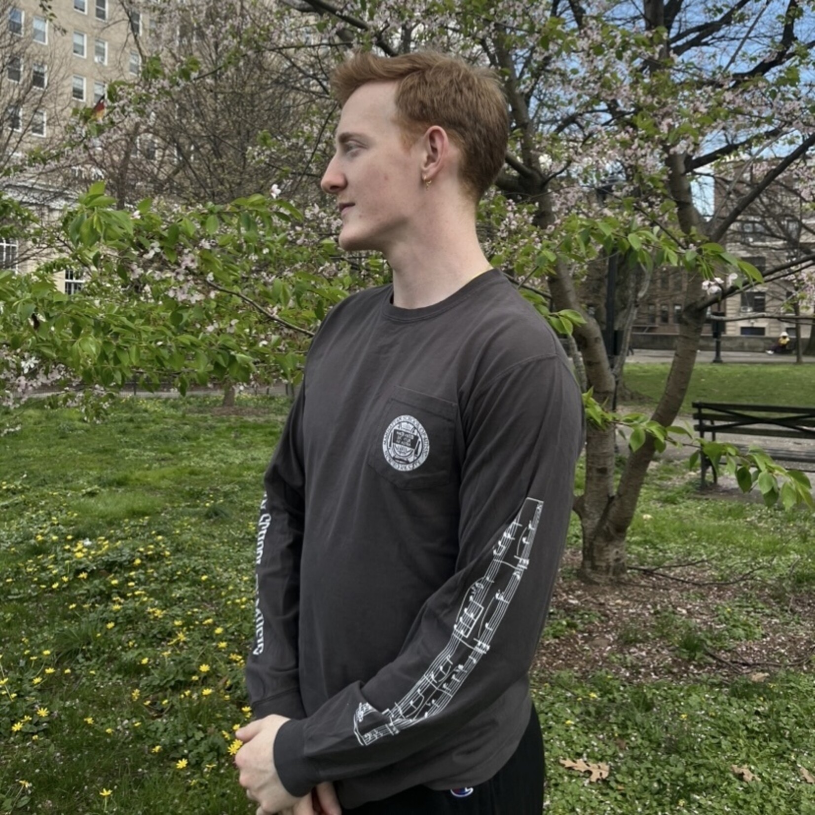 *Clearance* Gray Long Sleeve with Pocket and Staff