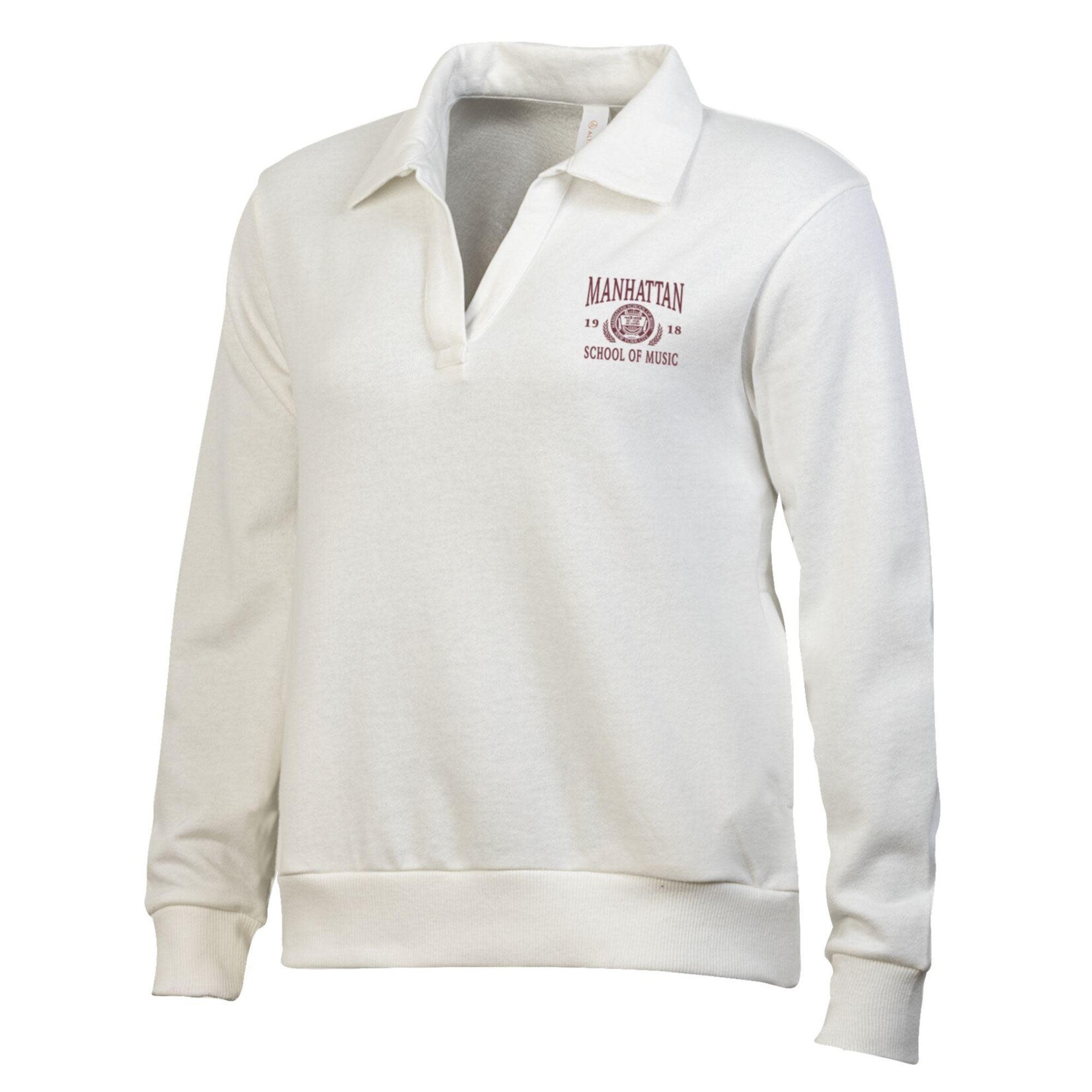 Alternative Apparel Collared V-neck Pullover with Laurels and Seal