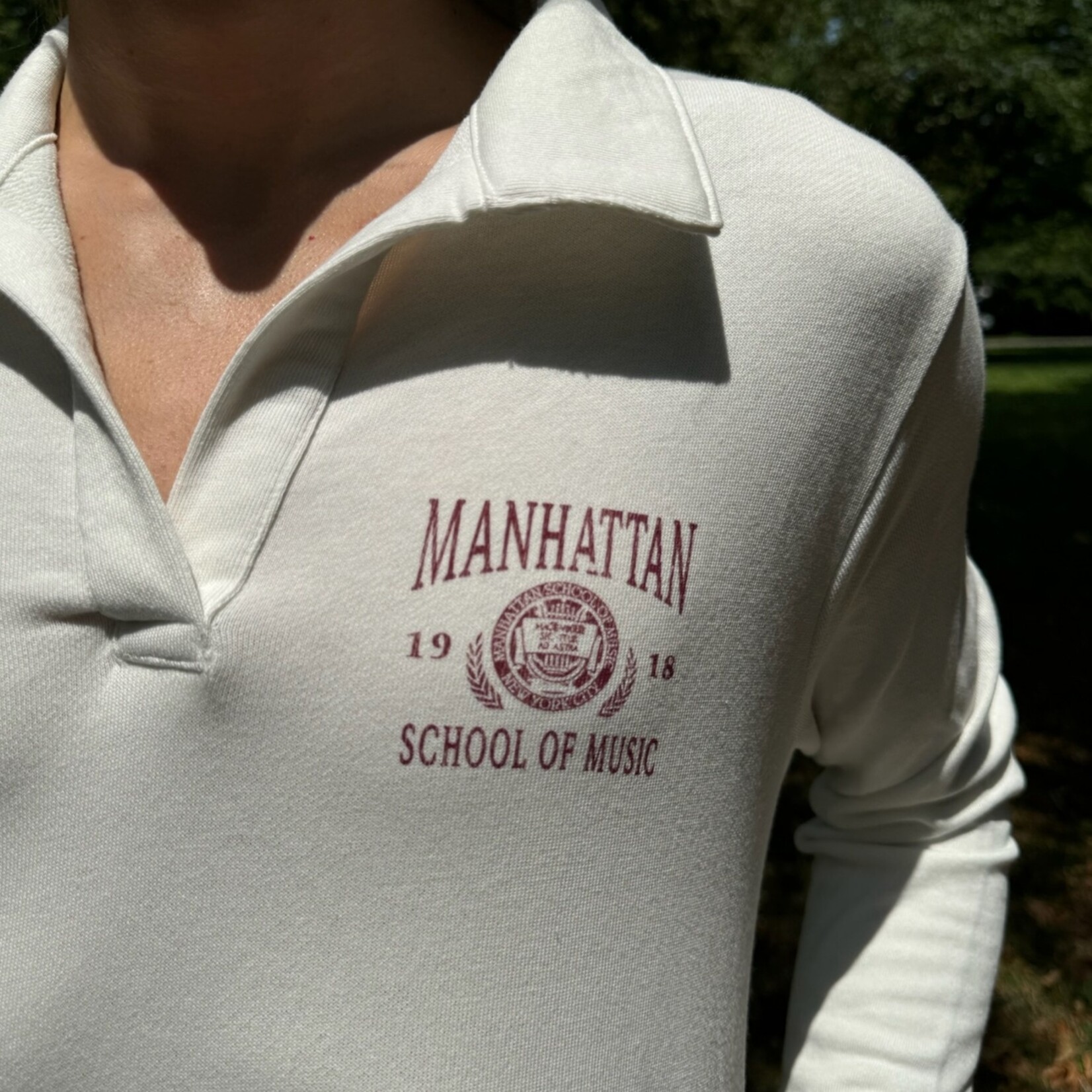 Alternative Apparel *Clearance* Collared V-neck Pullover with Laurels and Seal