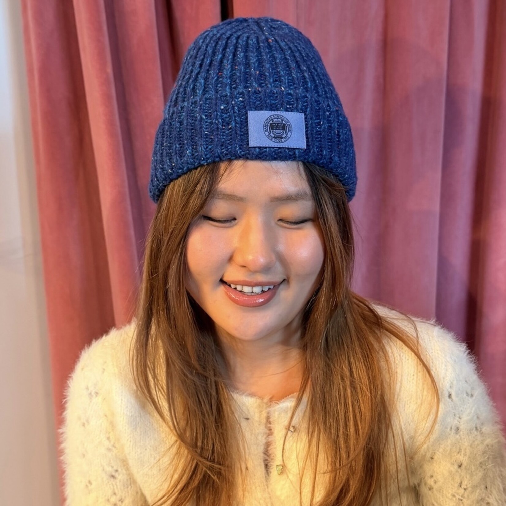 L2 Blue Fleck MSM Beanie with Suede Seal