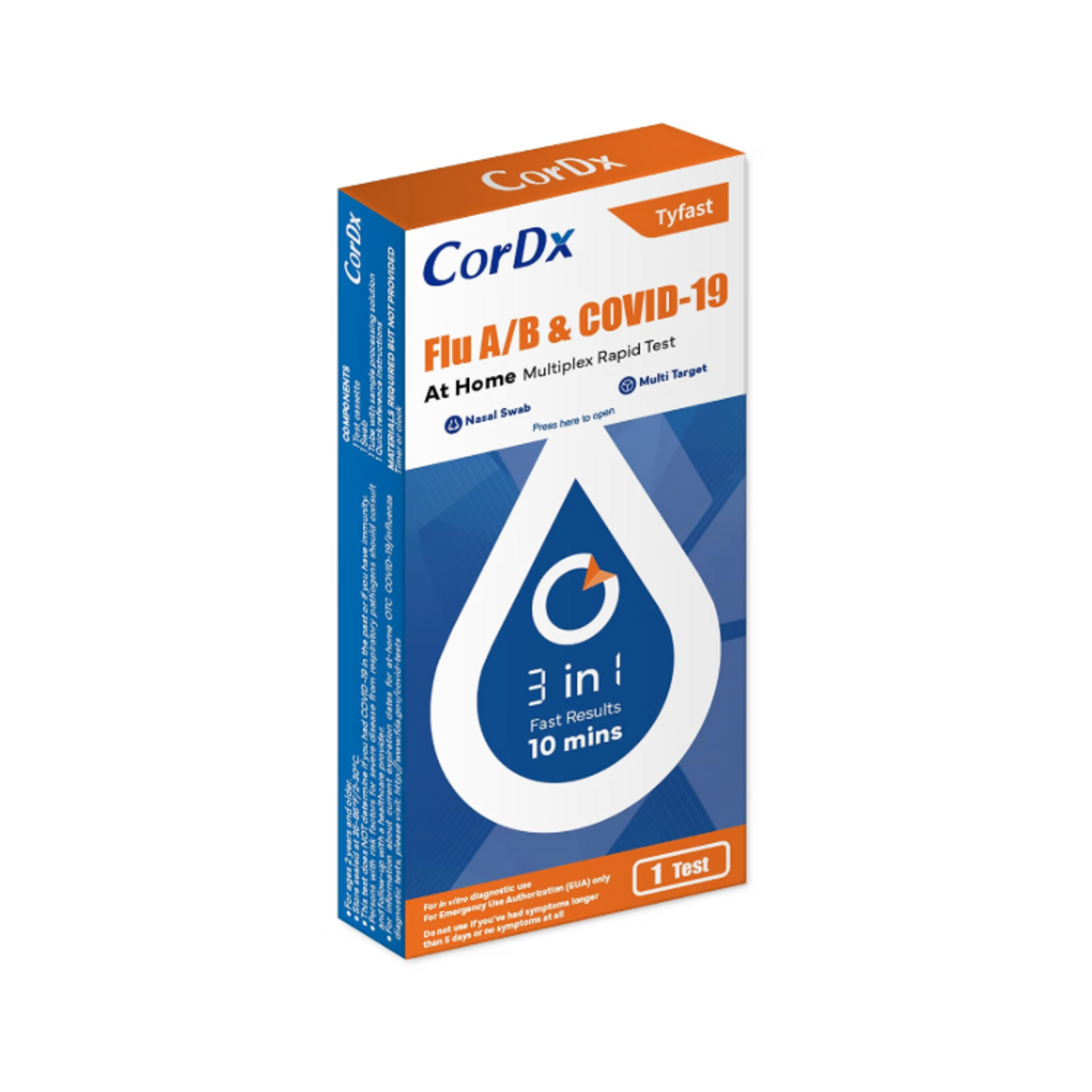 CorDx Flu A/B & Covid-19 At Home Multiplex Rapid Test
