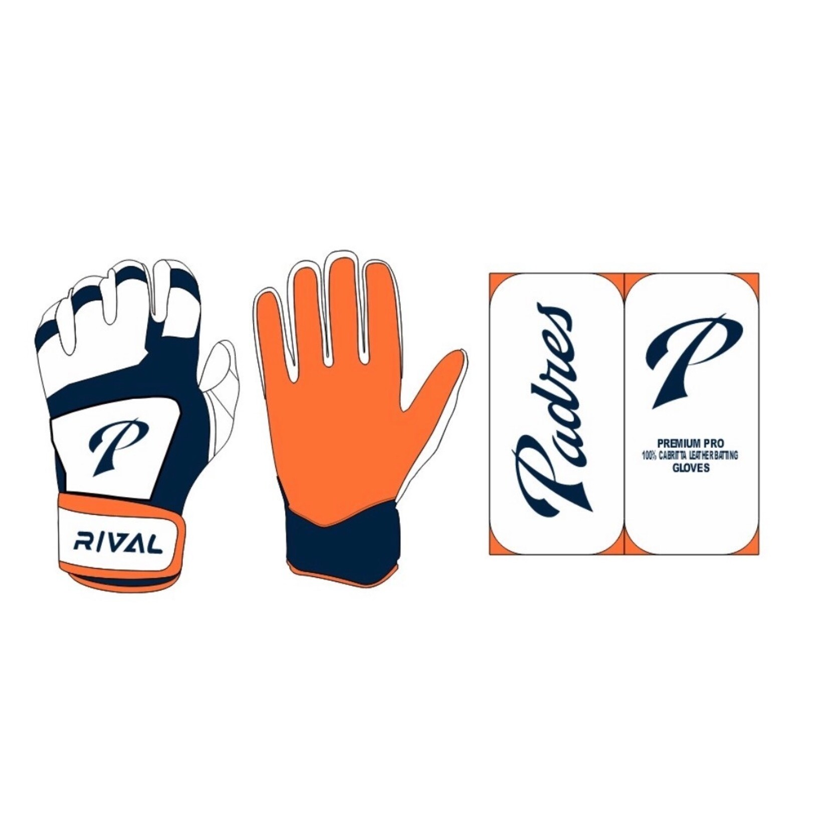 Padres Custom Batting Gloves