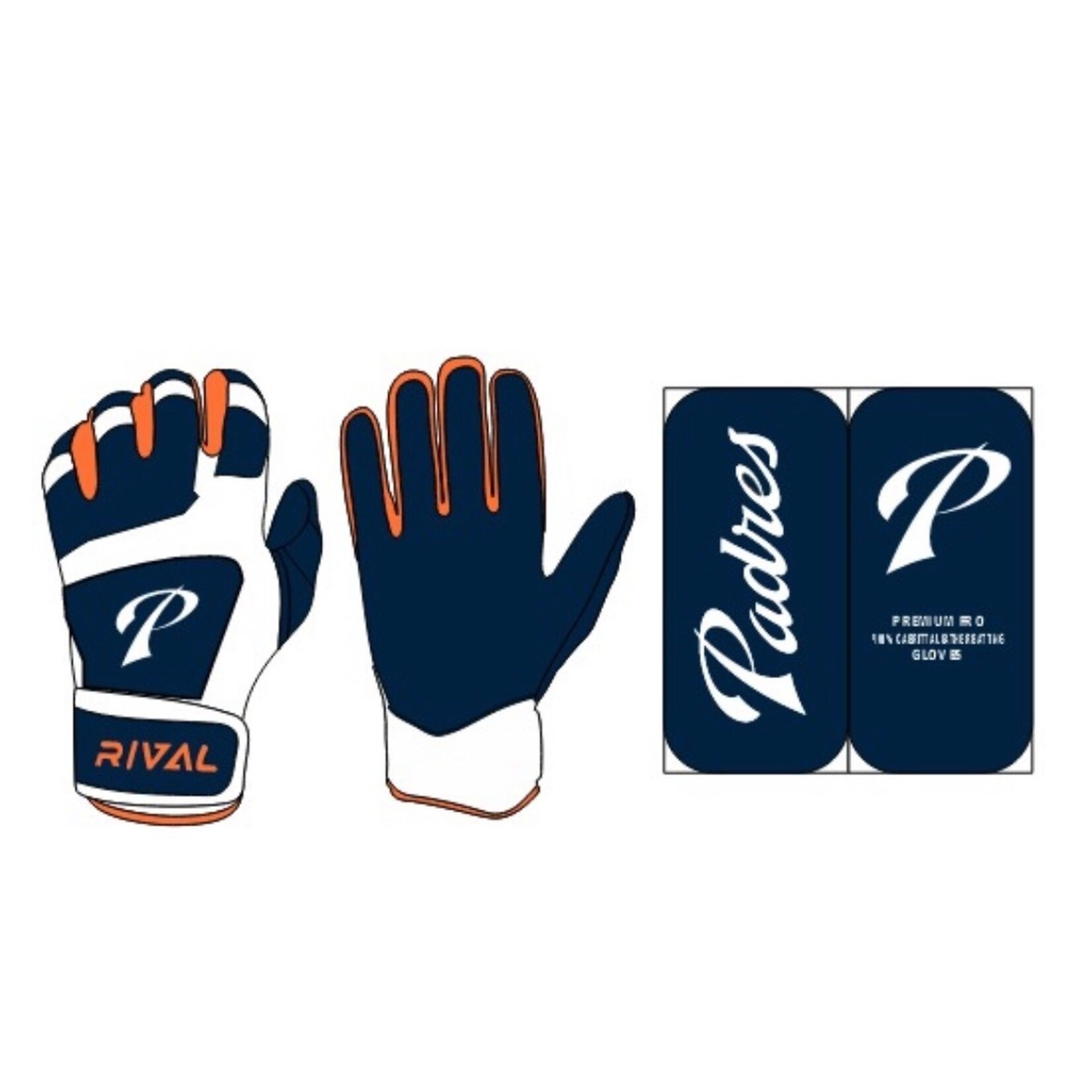 Padres Custom Batting Gloves