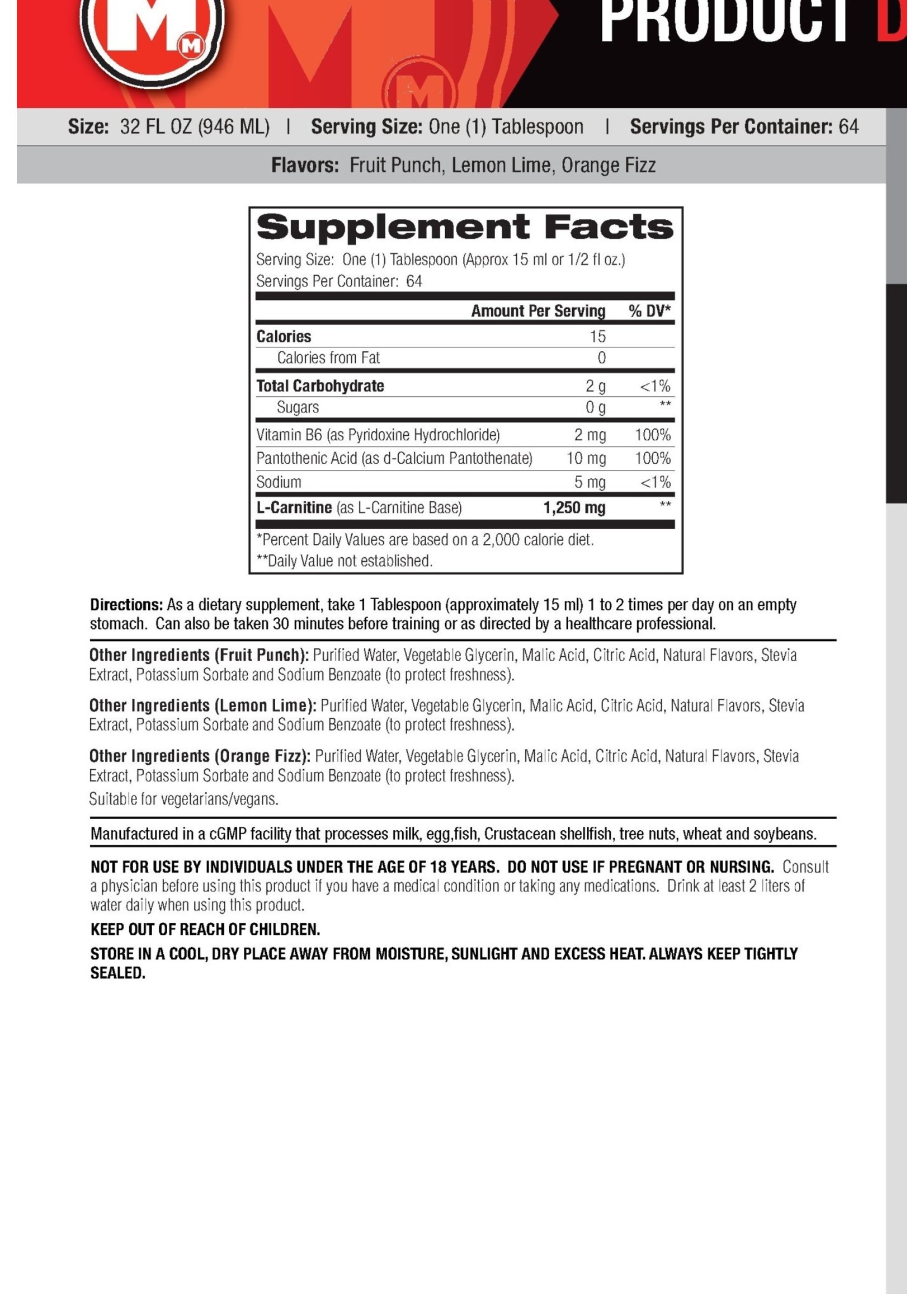 Max Muscle Liquicarn 3000mg