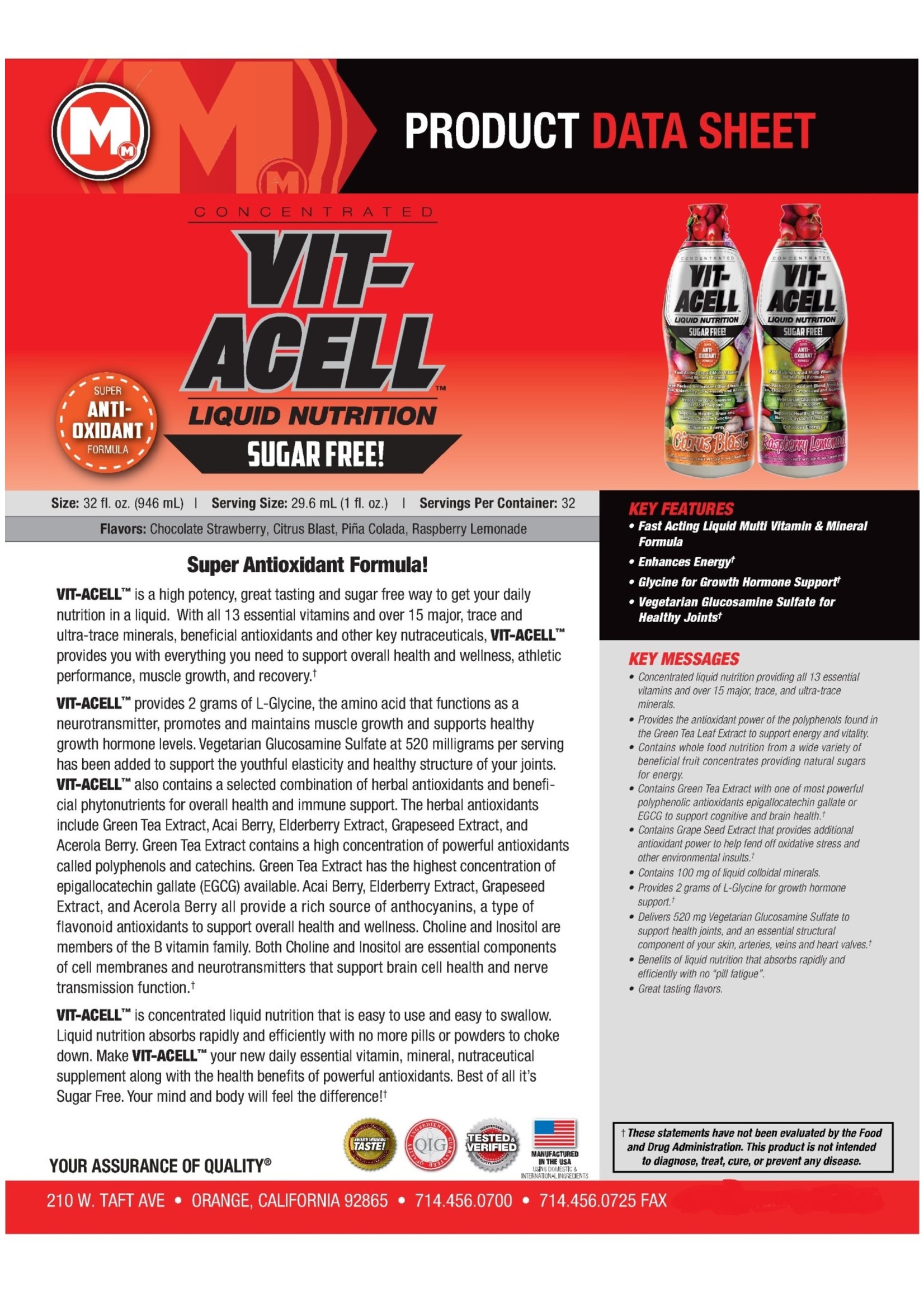 Max Muscle Vit-acell Citrus Blast -Out of Stock- See Utrition Liquid Vitamin