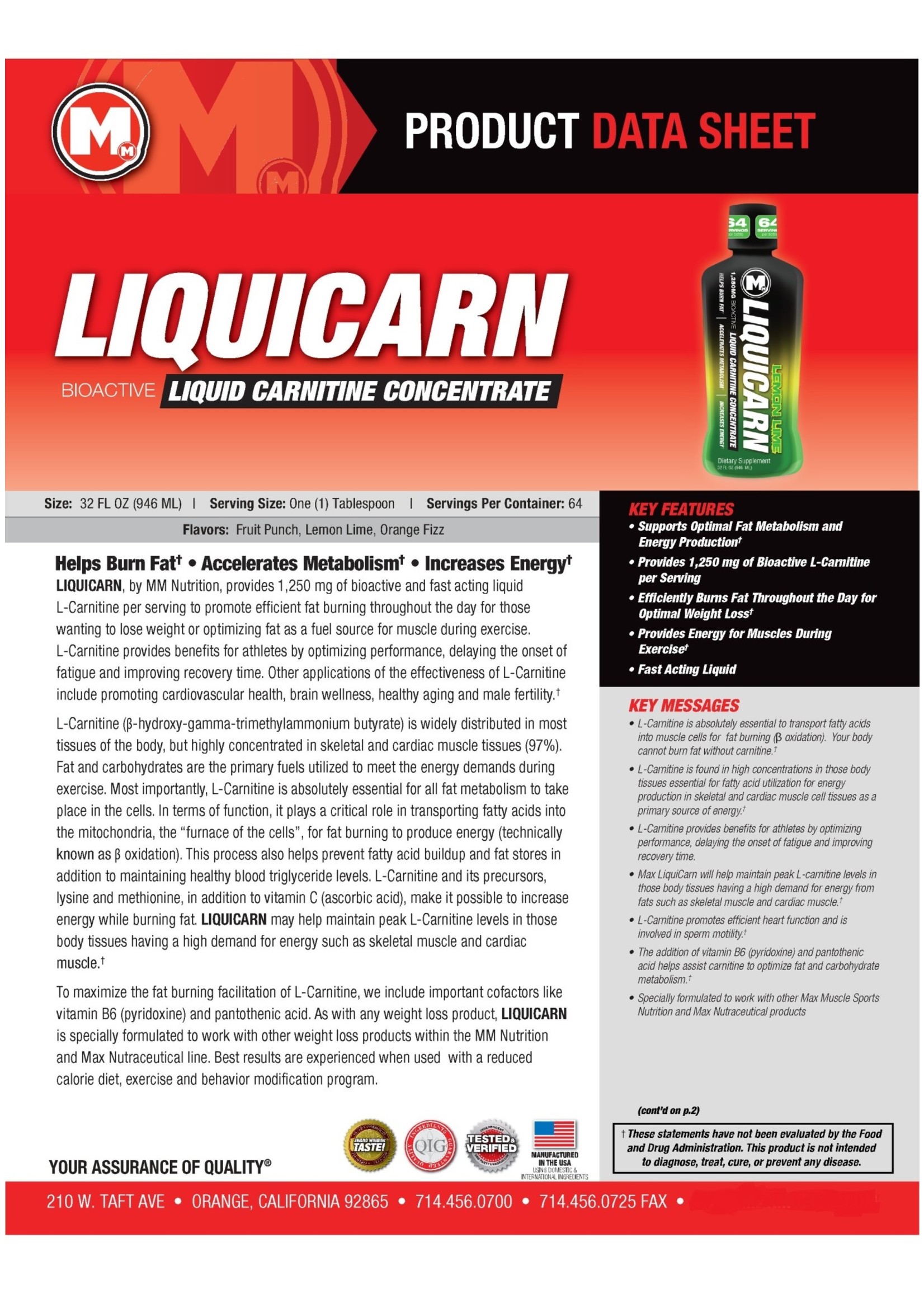 Max Muscle Liquicarn Lemon Lime-Out of Stock- See Nutrabio Lean Shots Liquid Carnitine