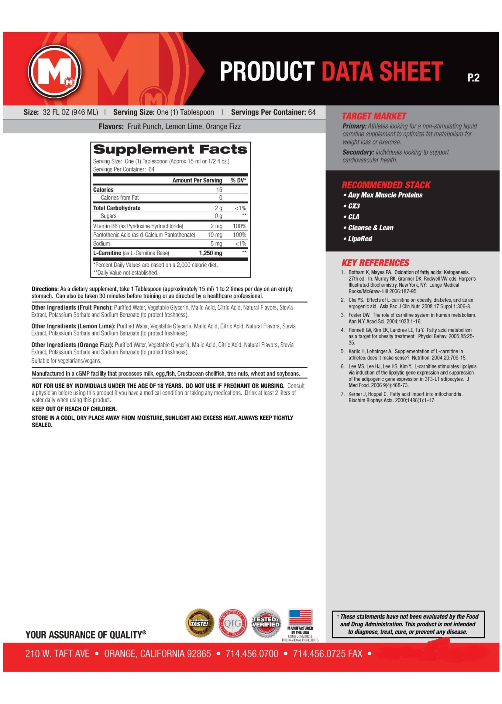 Max Muscle Liquicarn 3000mg
