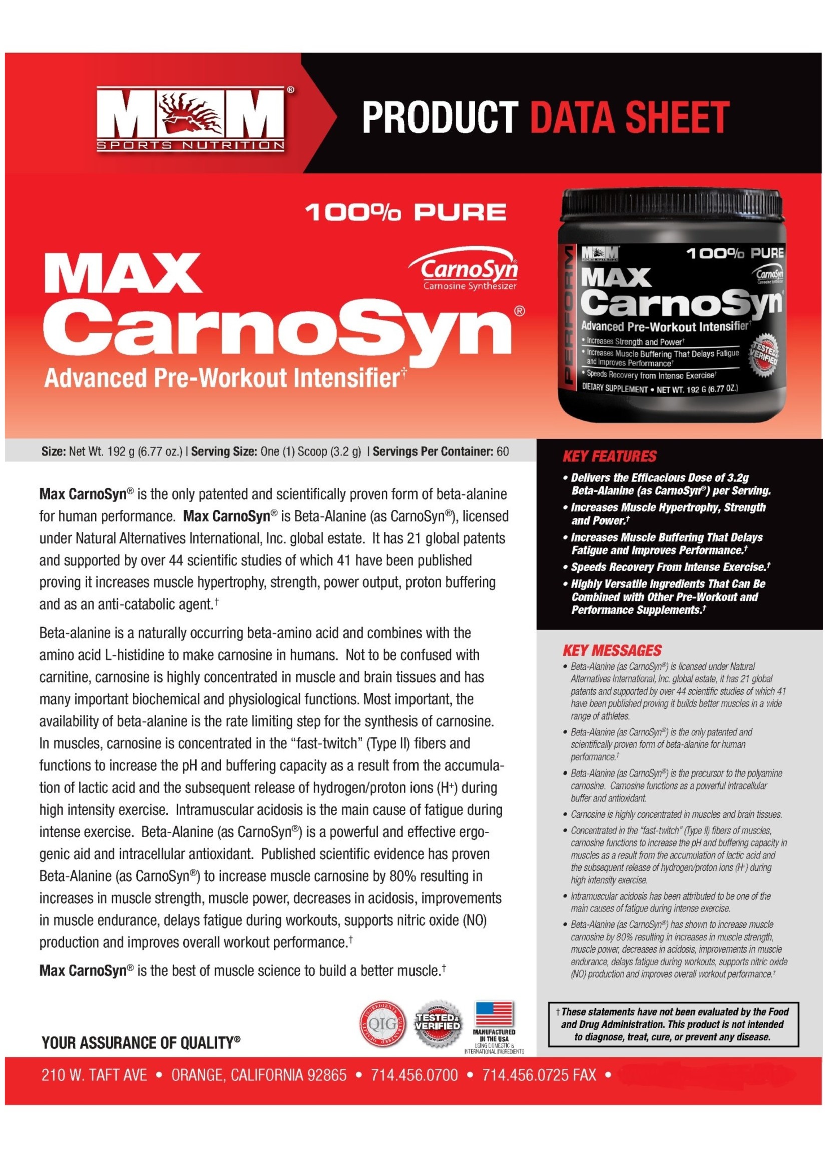 Max Muscle Max Carnosyn