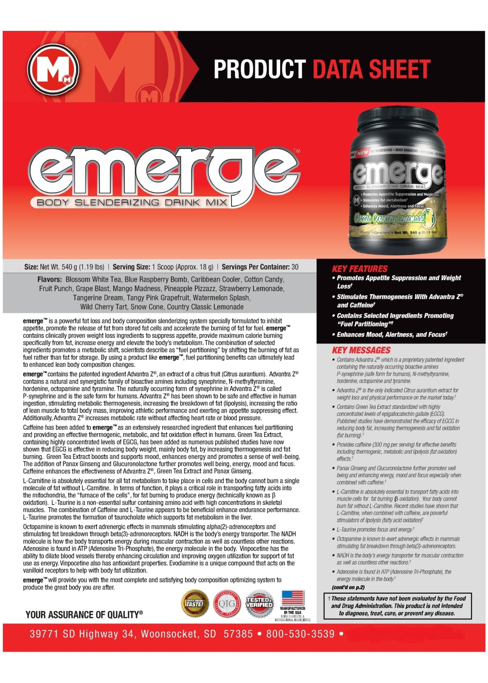 Max Muscle Emerge Raspberry Lemonade
