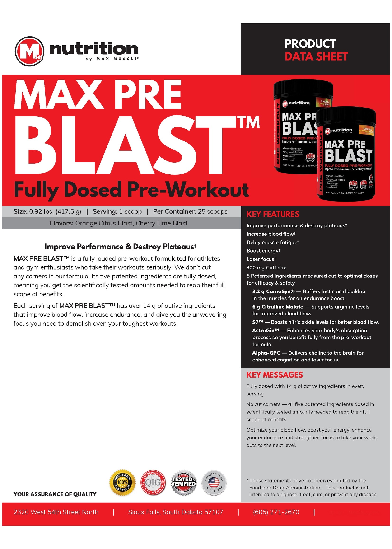 Max Muscle Pre-Blast Sour Gummy