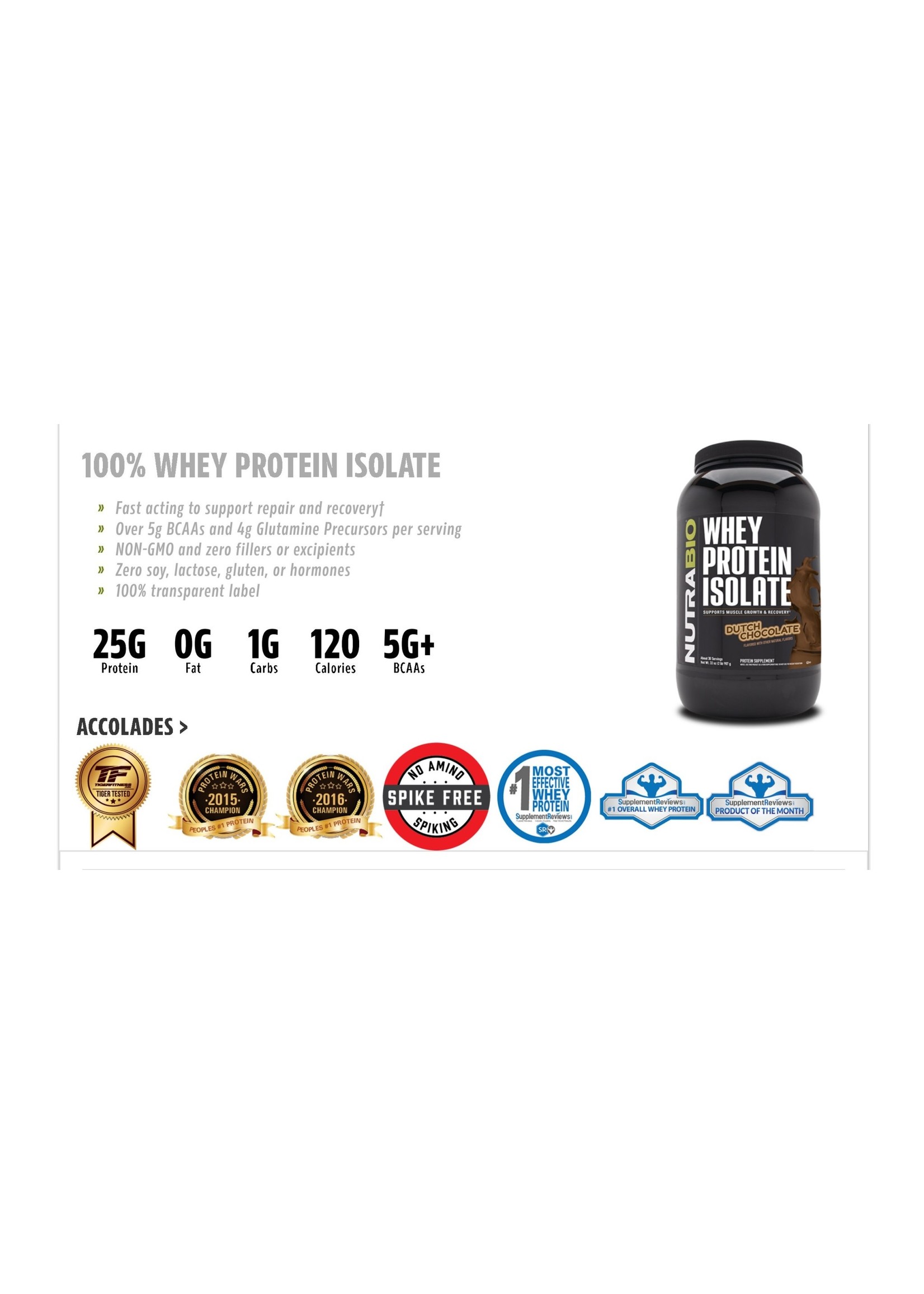 Nutrabio Whey Isolate 2lb Chocolate Peanut Butter Bliss