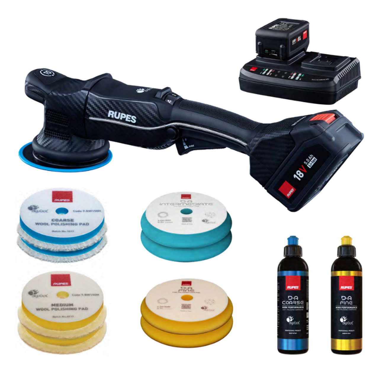RUPES RUPES CORDLESS HLR21 6" POLISHER KIT