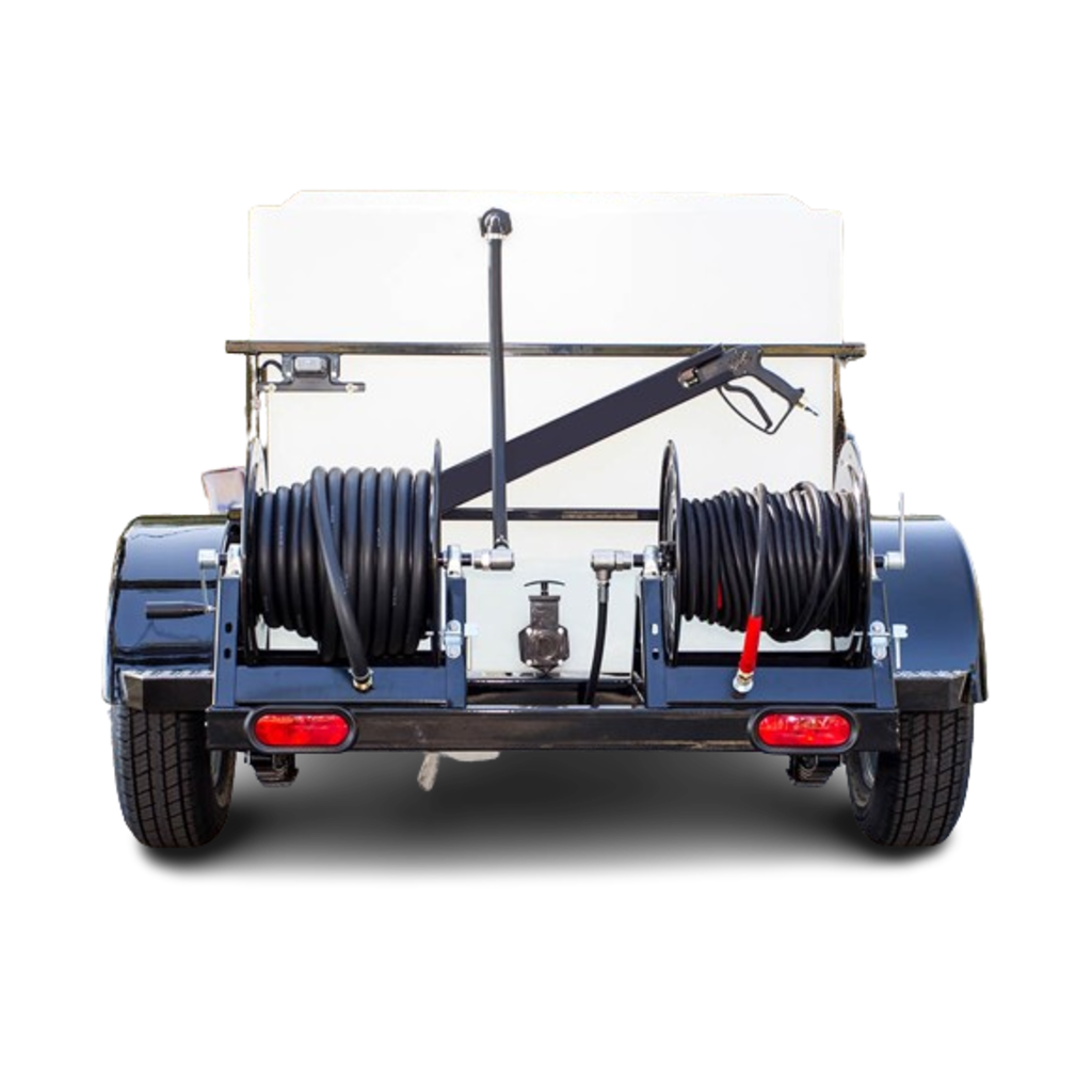 DOUBLE AXLE TRAILER 5x10 WITH 330 GALLON WATER TANK HOT PRESSURE WASHER