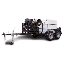 DOUBLE AXLE TRAILER 5x10 WITH 330 GALLON WATER TANK HOT PRESSURE WASHER