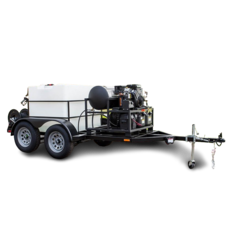 DOUBLE AXLE TRAILER 5x10 WITH 330 GALLON WATER TANK HOT PRESSURE WASHER