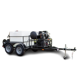 DOUBLE AXLE TRAILER 5x10 WITH 330 GALLON WATER TANK HOT PRESSURE WASHER