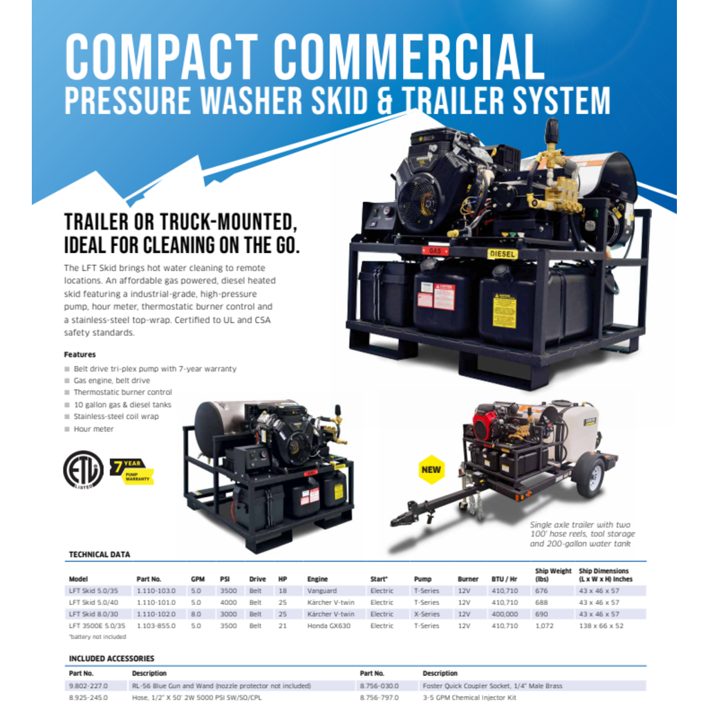 DOUBLE AXLE TRAILER 5x10 WITH 330 GALLON WATER TANK HOT PRESSURE WASHER