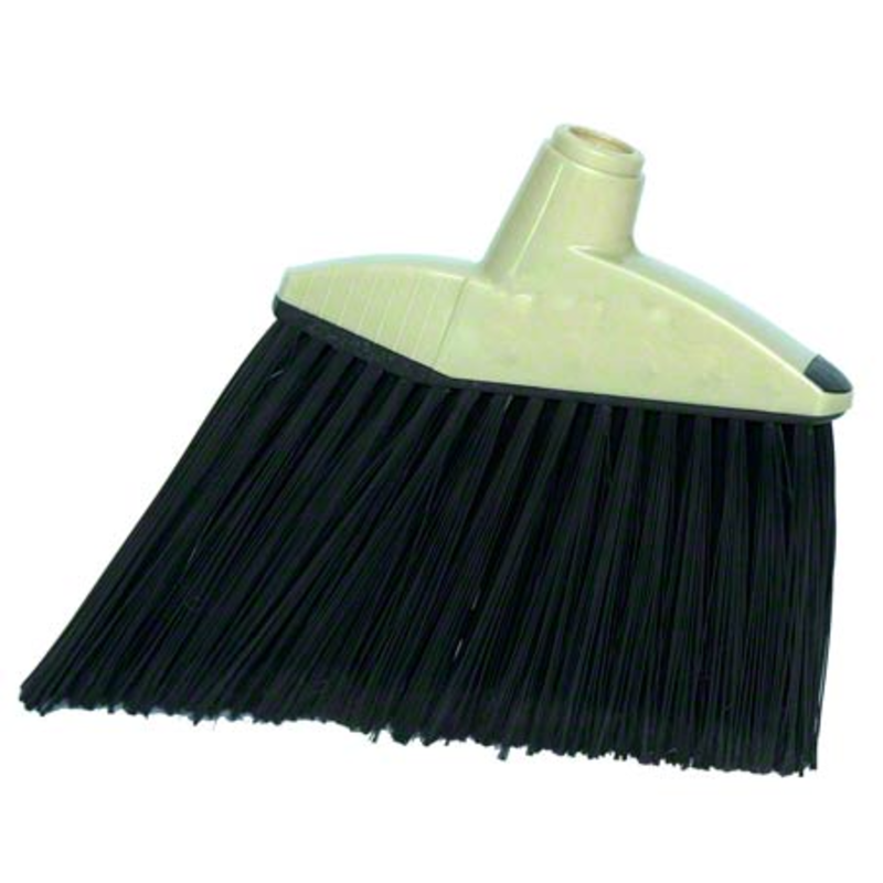 12" ANGLED BROOM W/ BLACK PLASTIC HANDLE