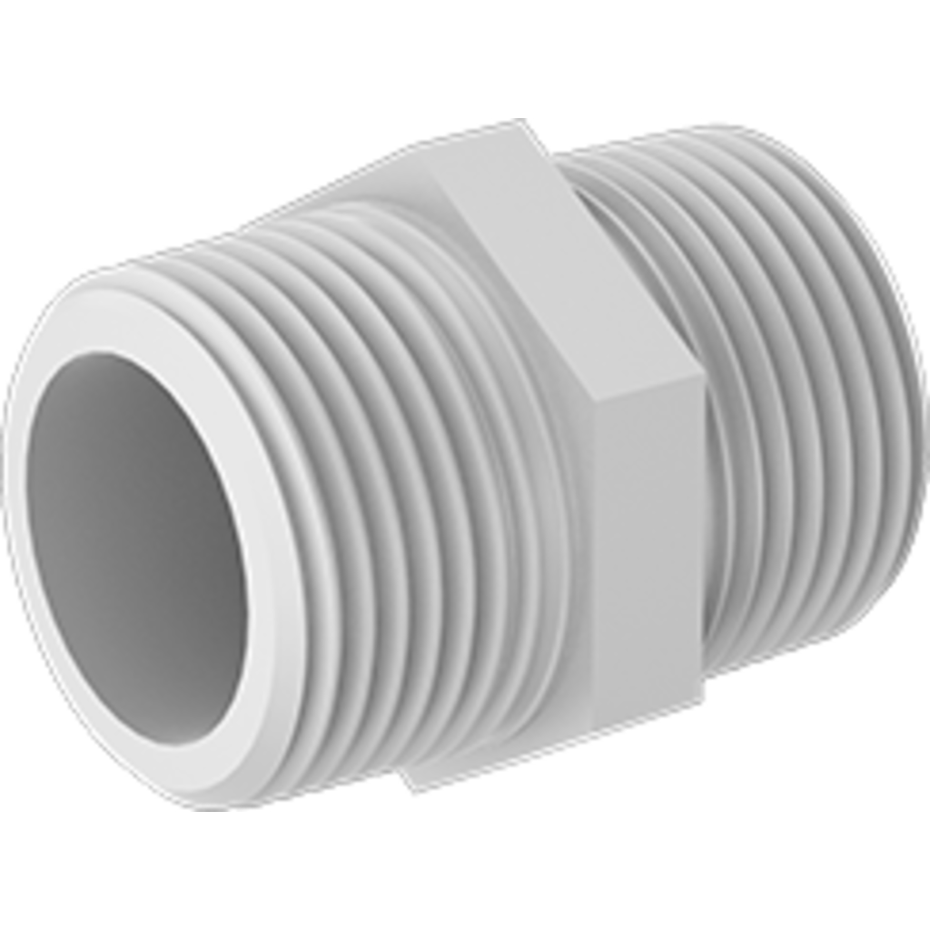 NYLON HEX NIPPLE 3/4" MPT