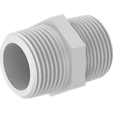 NYLON HEX NIPPLE 3/4" MPT