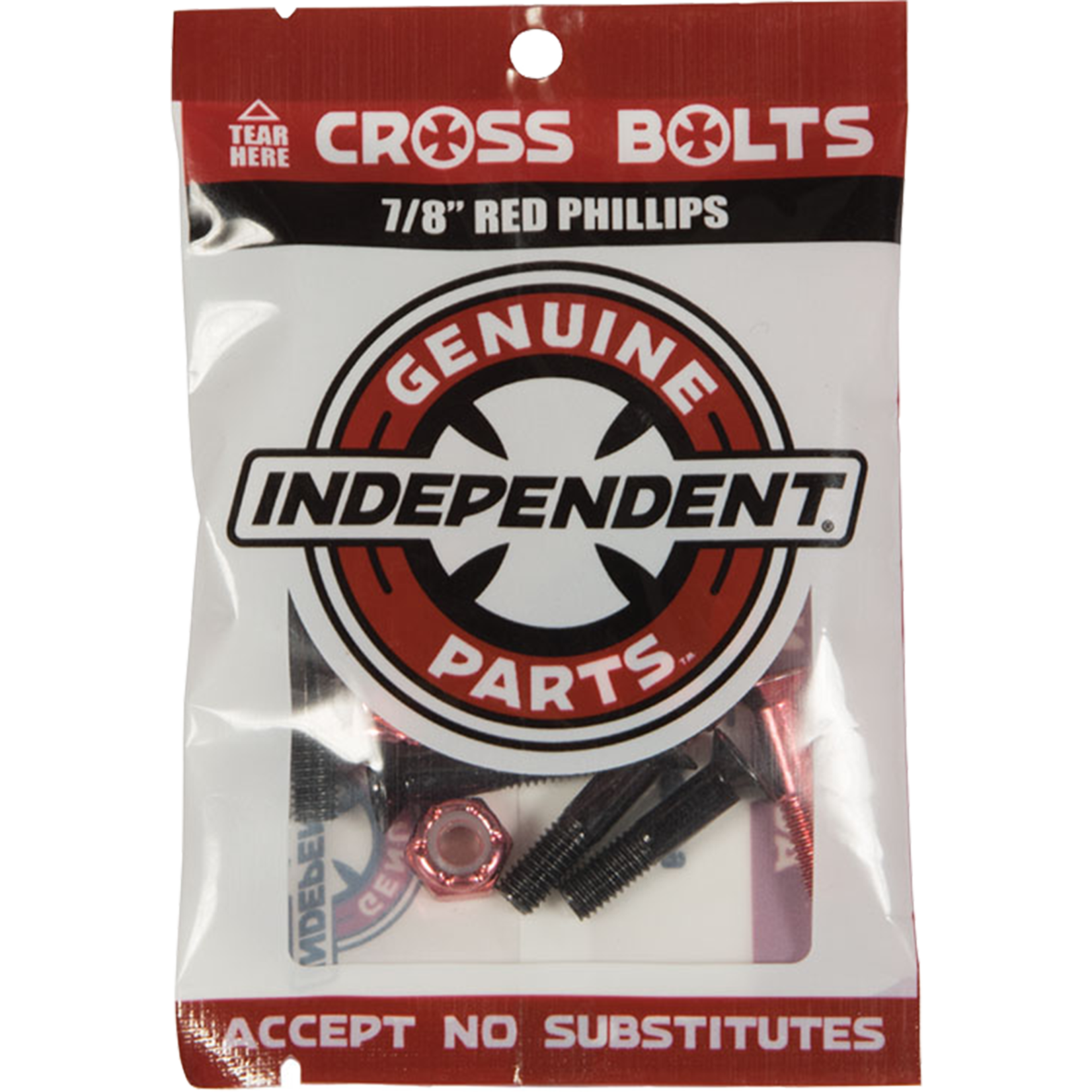 Independent INDE CROSS BOLTS 7/8" PHILLIPS BLK/RED 1set
