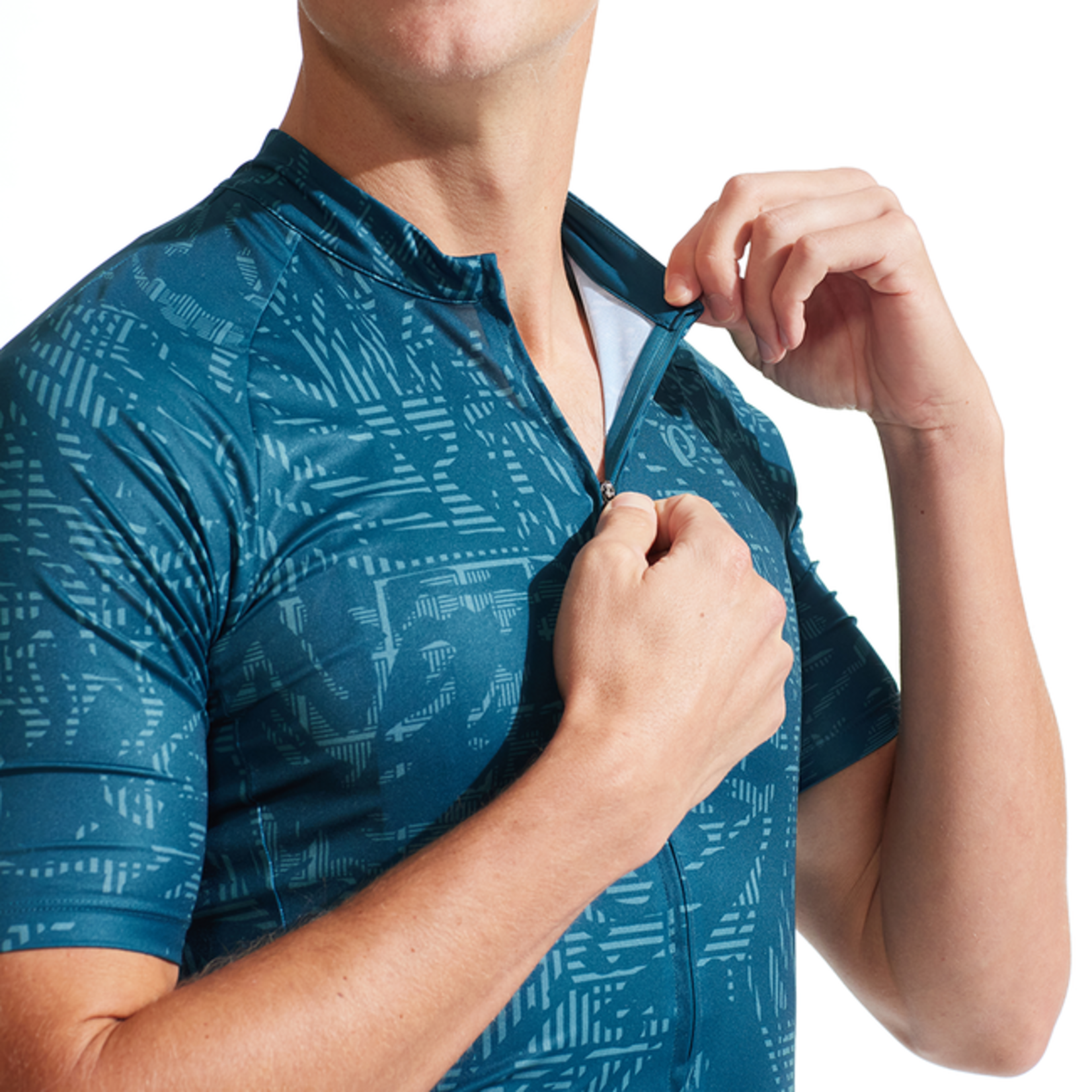 Mens Attack Jersey - Ocean Blue Hatch Palm