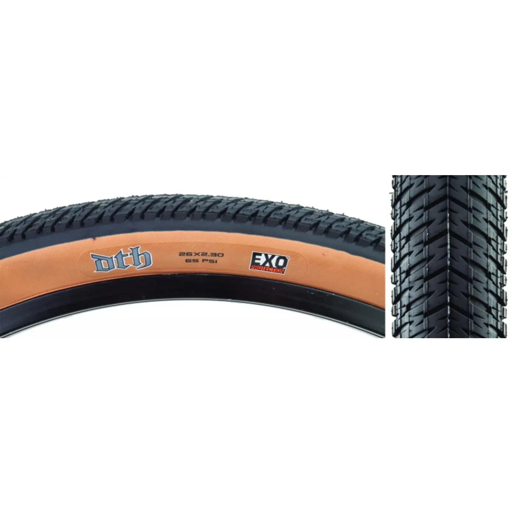 Maxxis Maxxis DTH Tire - 26 x 2.30, Clincher, Folding, Black/Dark Tan, EXO