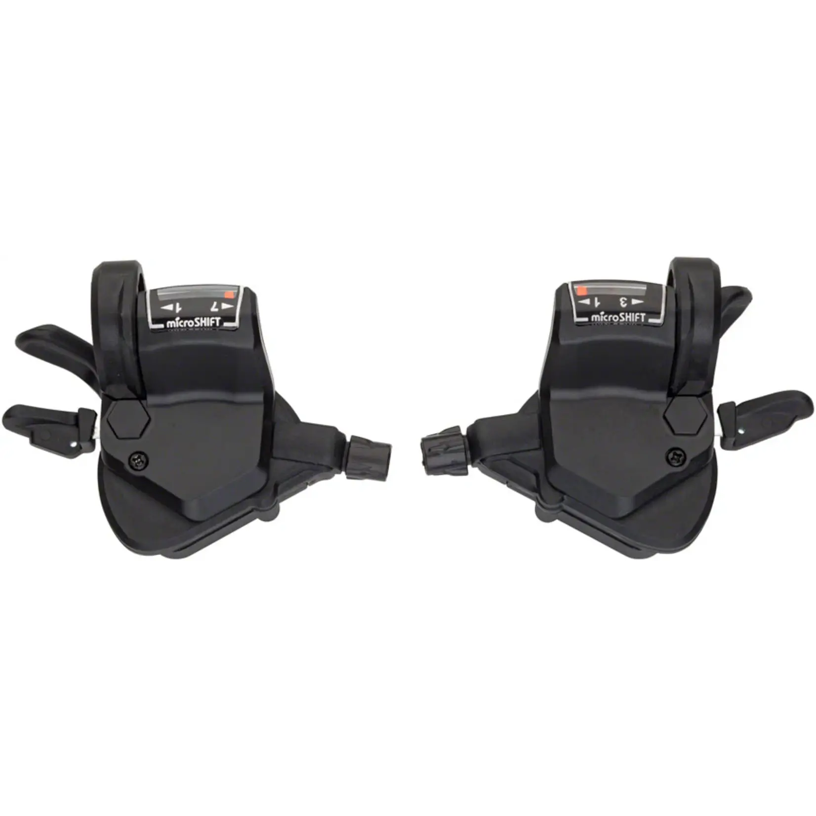 microSHIFT Mezzo Thumb-Tap Shifter Set, 7-Speed, Triple, Optical Gear Indicator, Shimano Compatible