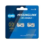 KMC MissingLink CL559R Connector - 10-Speed Reusable Silver 2 Pairs/Card