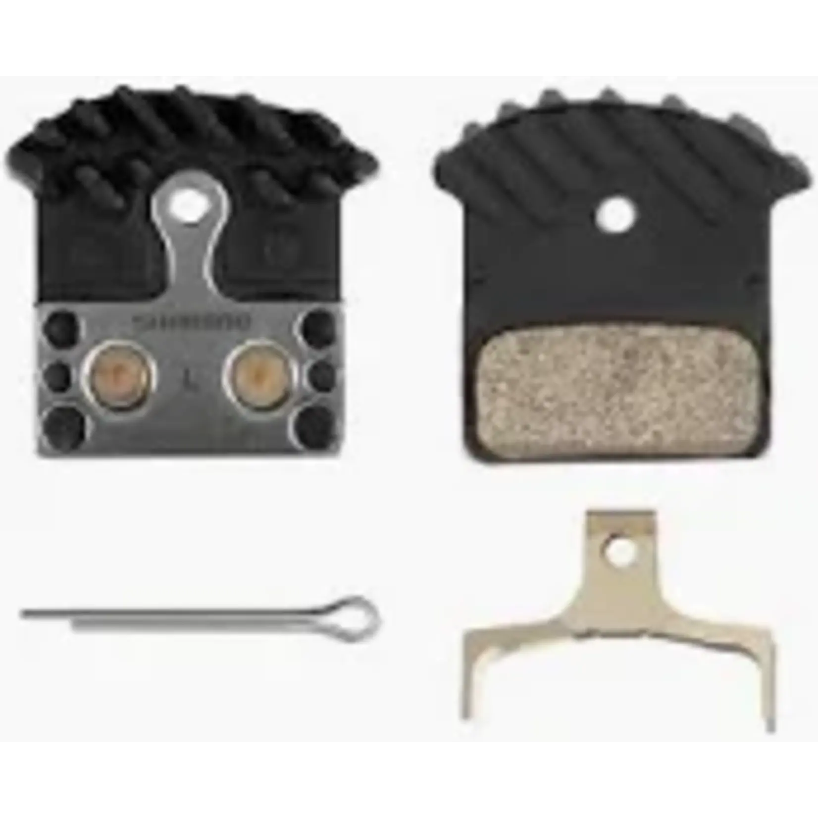 Shimano J04C Metal Disc Brake Pads with Fin - Fits XTR BR-M9020, XTBR-M8000, SLX BR-M675, SLX BR-M7000, Deore BR-M615, BR-R517