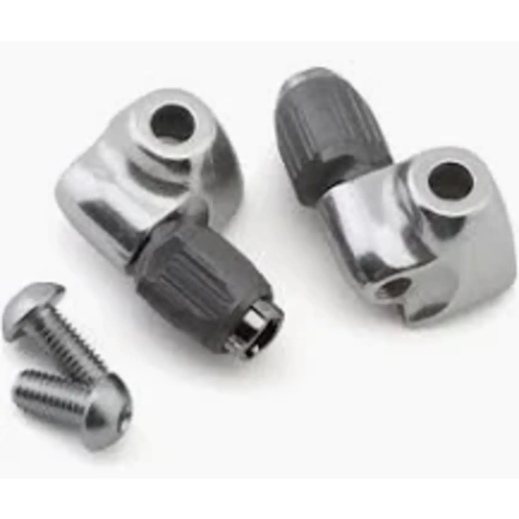 Problem Solvers Downtube Housing Stops with Barrel Adjusters Silver
