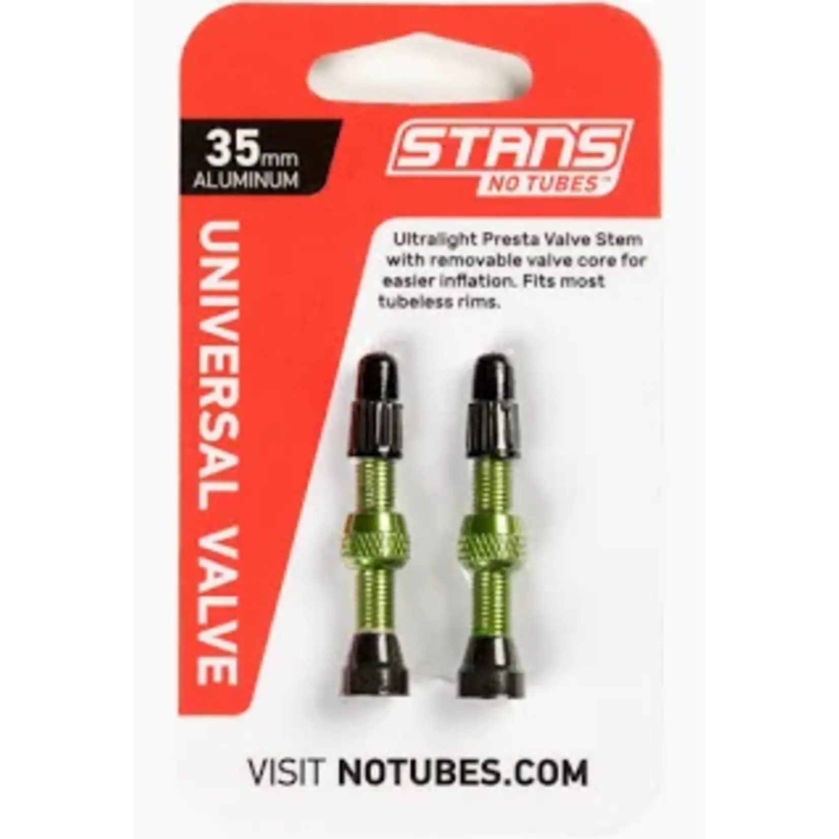 Stan's No Tubes Stan's NoTubes Alloy Valve Stems - 44mm, Pair, Green