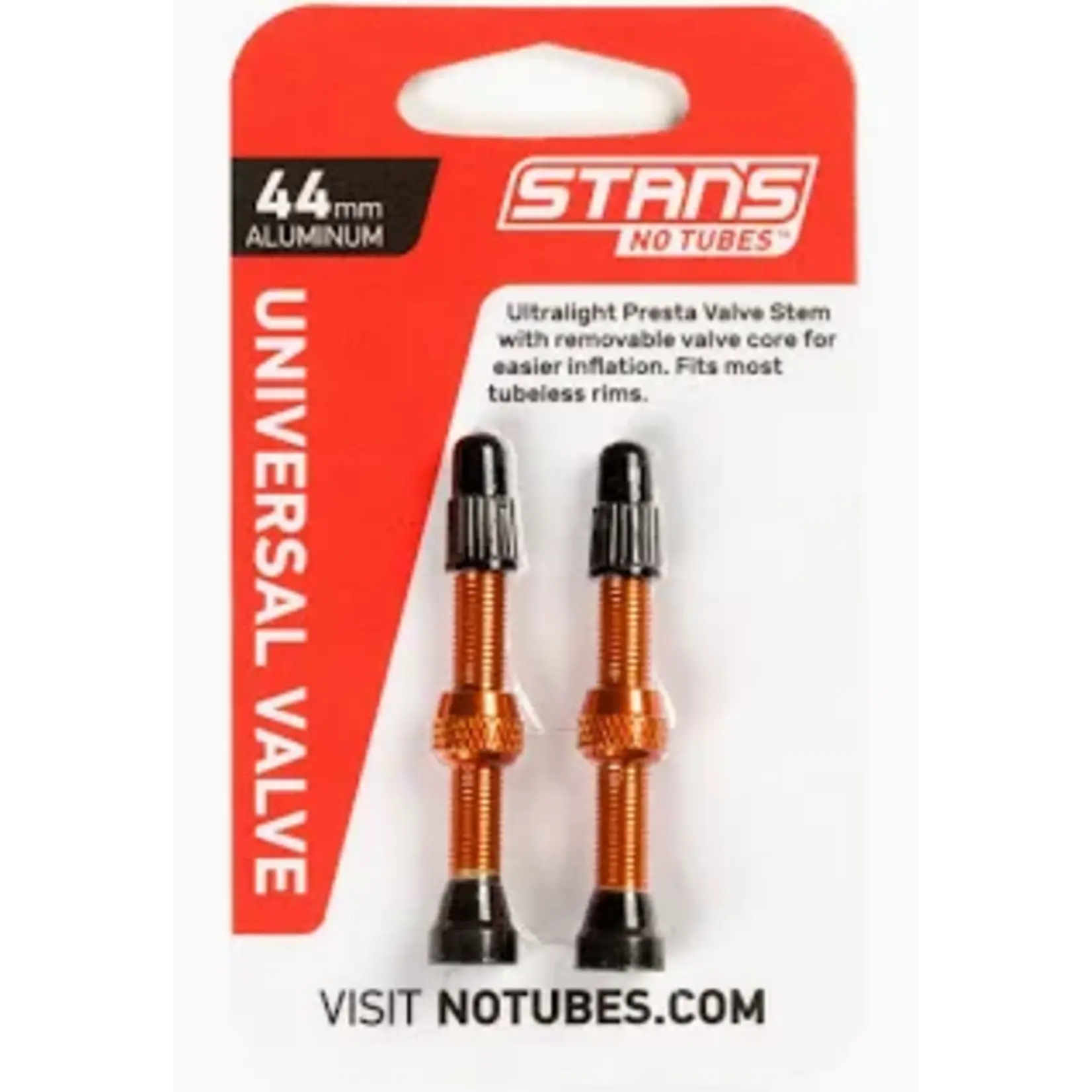 Stan's No Tubes Stan's NoTubes Alloy Valve Stems - 44mm, Pair, Orange