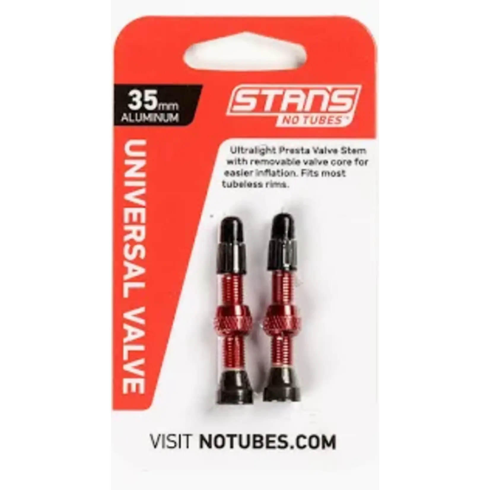 Stan's NoTubes Alloy Valve Stems - 44mm, Pair, Red