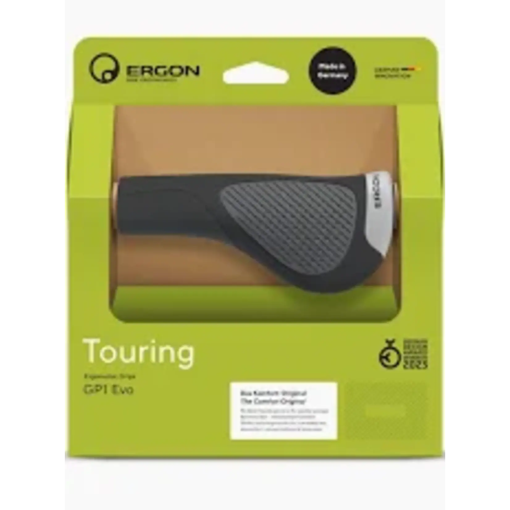 Ergon GP1 Grips - Black/Gray, Lock-On, Small