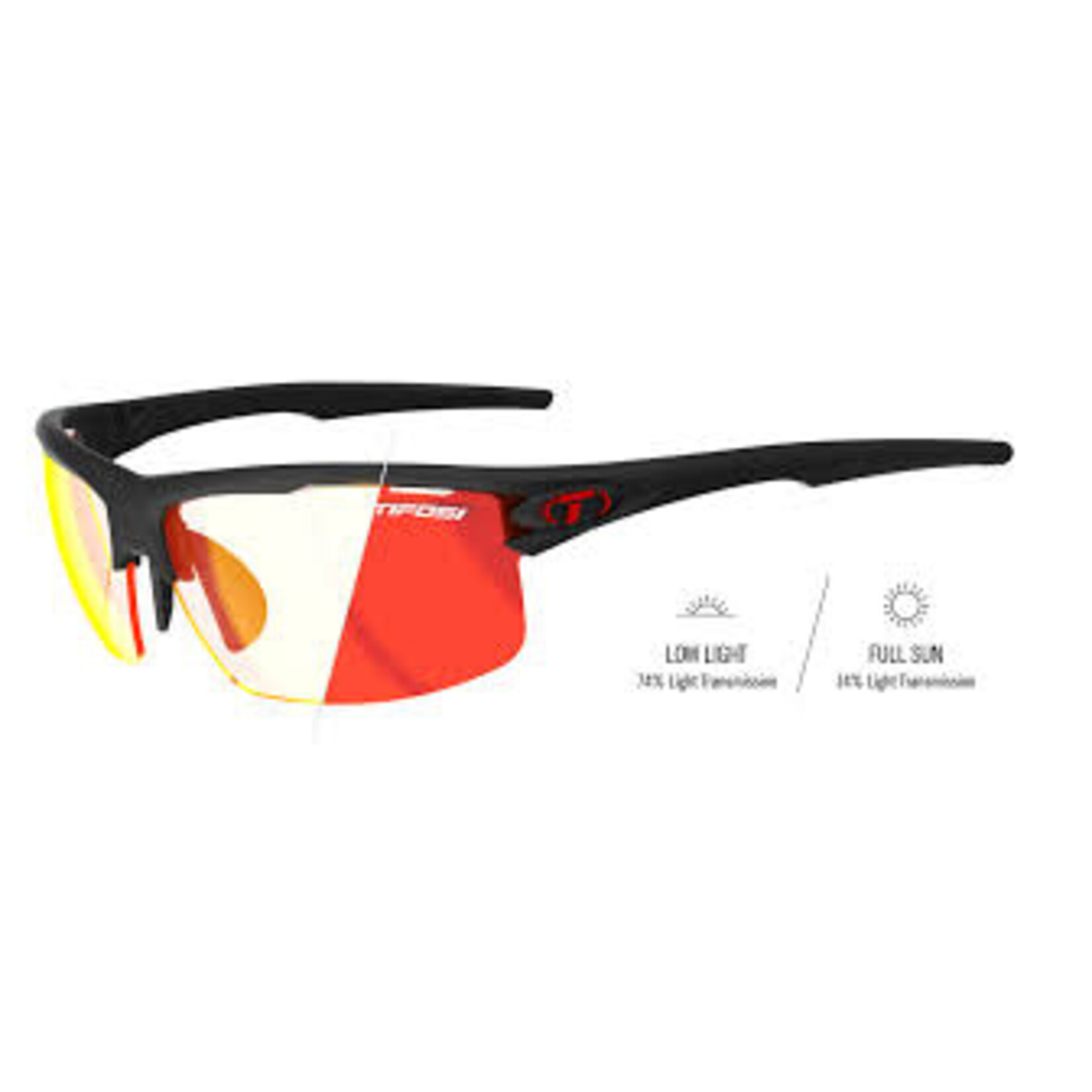 Tifosi Optics Rivet, Matte Black Clarion Red Fototec