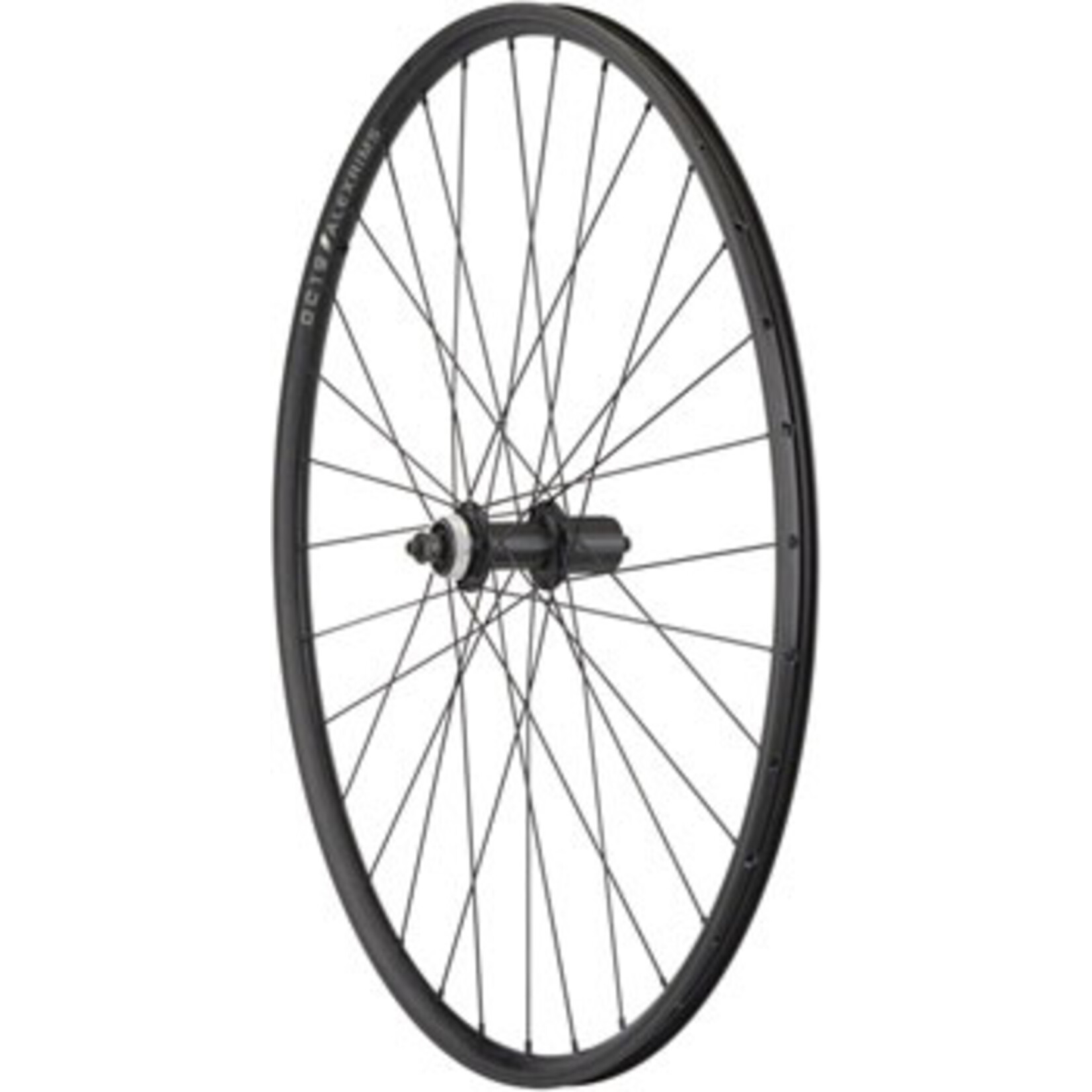 Quality Wheels Value Double Wall Series Rim+Disc Rear Wheel - 700, QR x135mm, Center-Lock, HG10, Black, Clincher, 32H