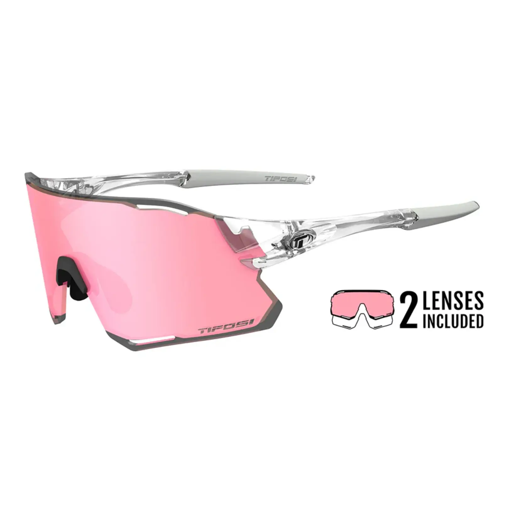 Tifosi Optics Rail Race, Crystal Clear Clarion Rose/Clear