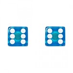 VALVE CAPS TRIKTOPZ DICE CLR-BU 1pr/PK AC