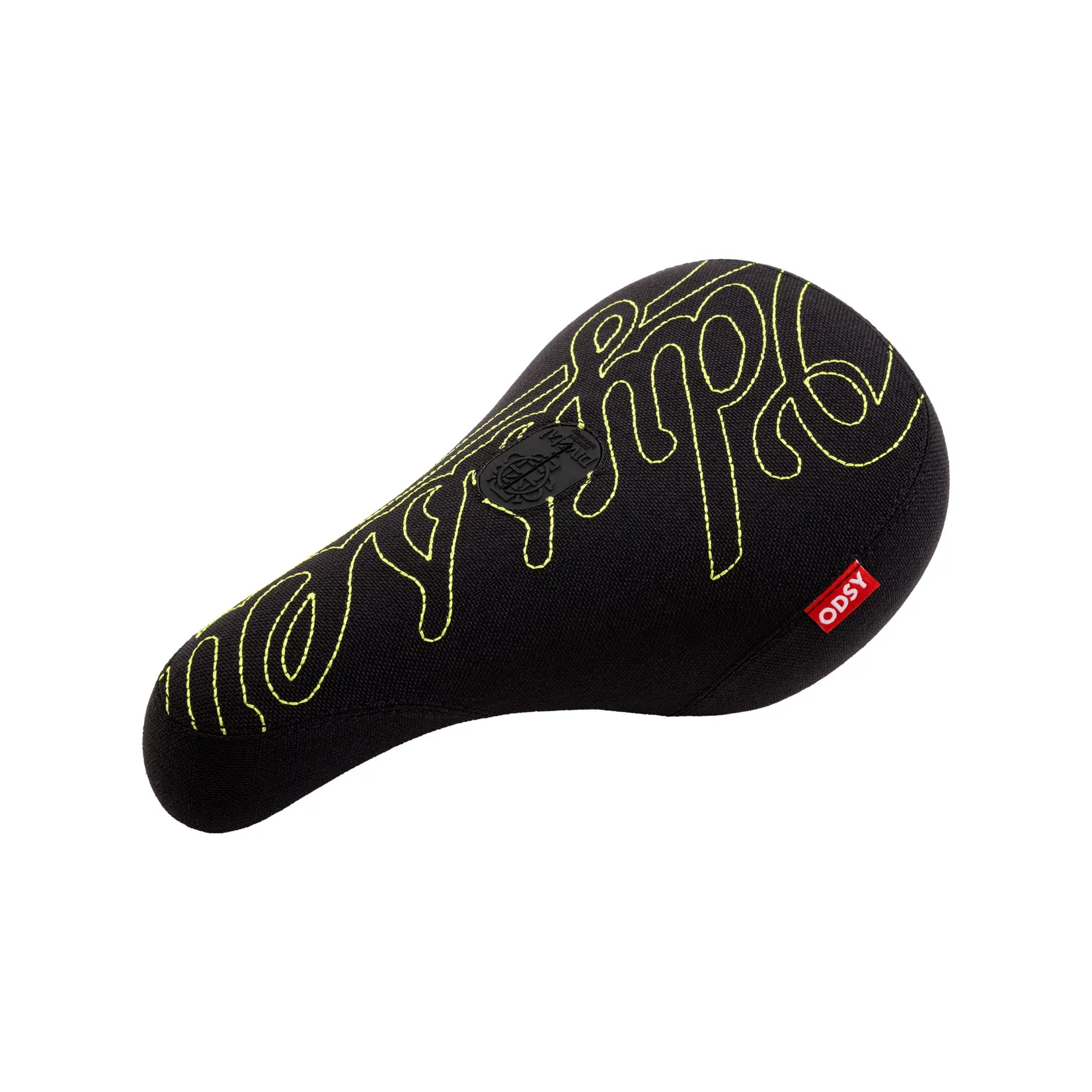 Odyssey Big Stitch Fat Seat Black Denim w/ Fluorescent Yellow Embroidery