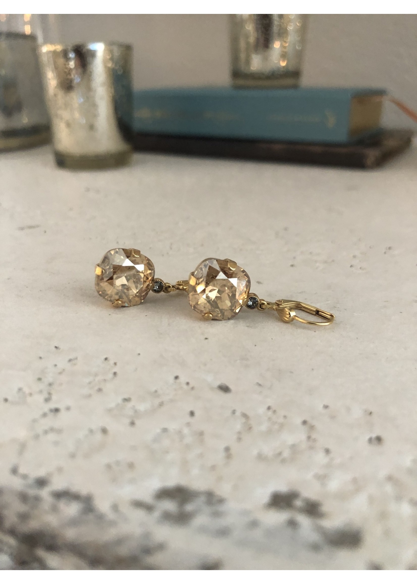Crystal Earrings in Gold