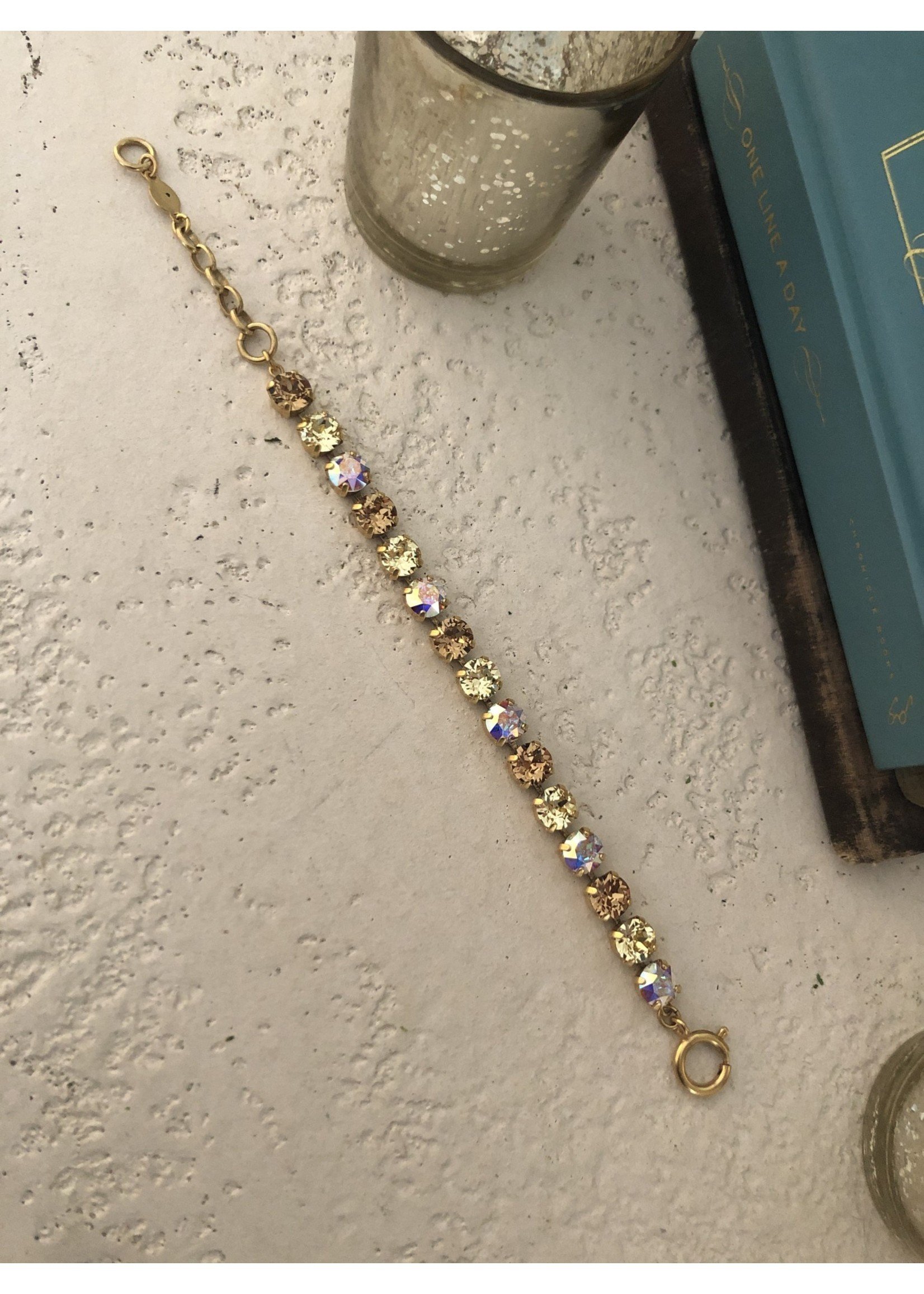 Cup Chain Gold Crystal Bracelet