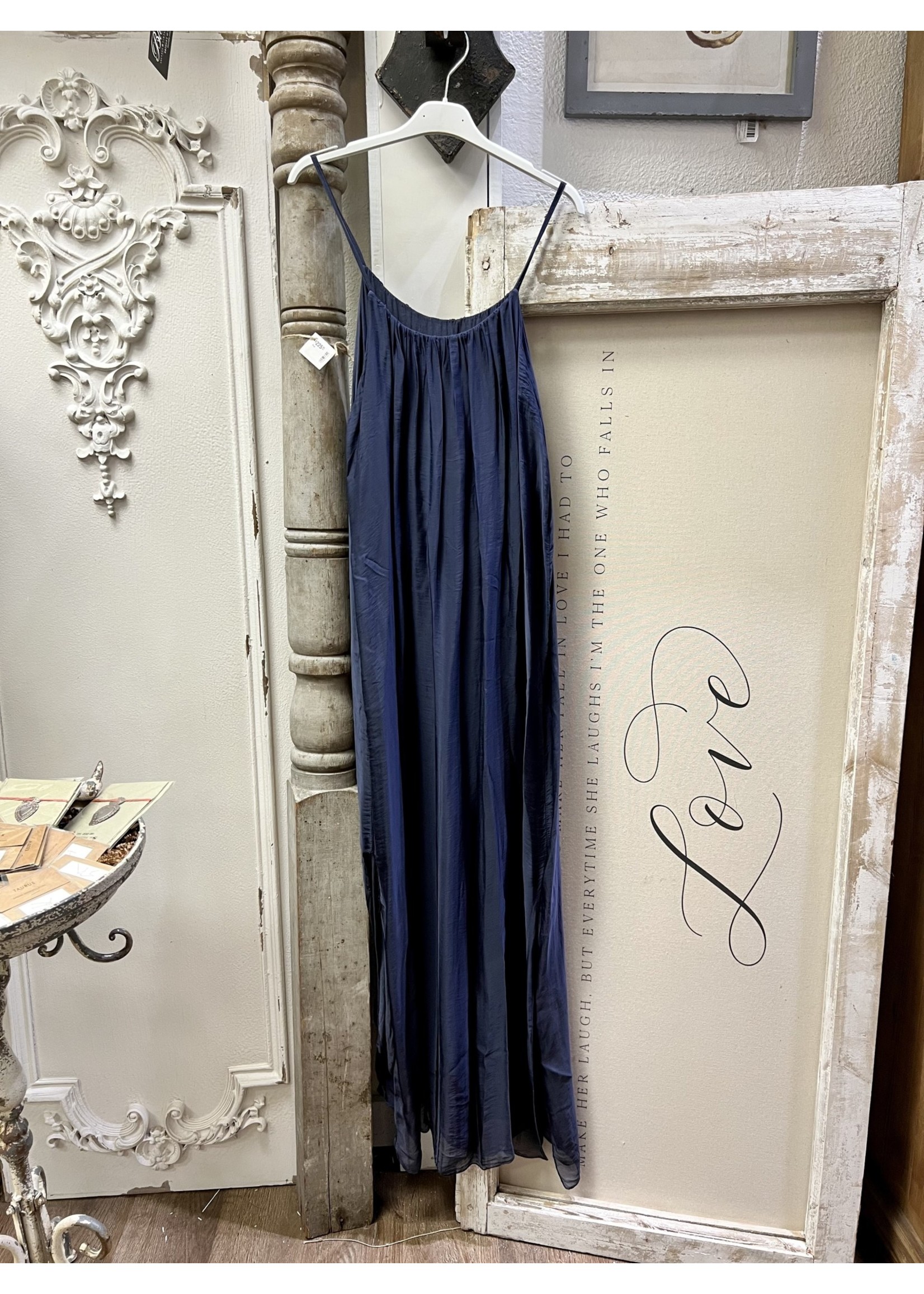 Karamel Collection Long Silk Dress with Straps