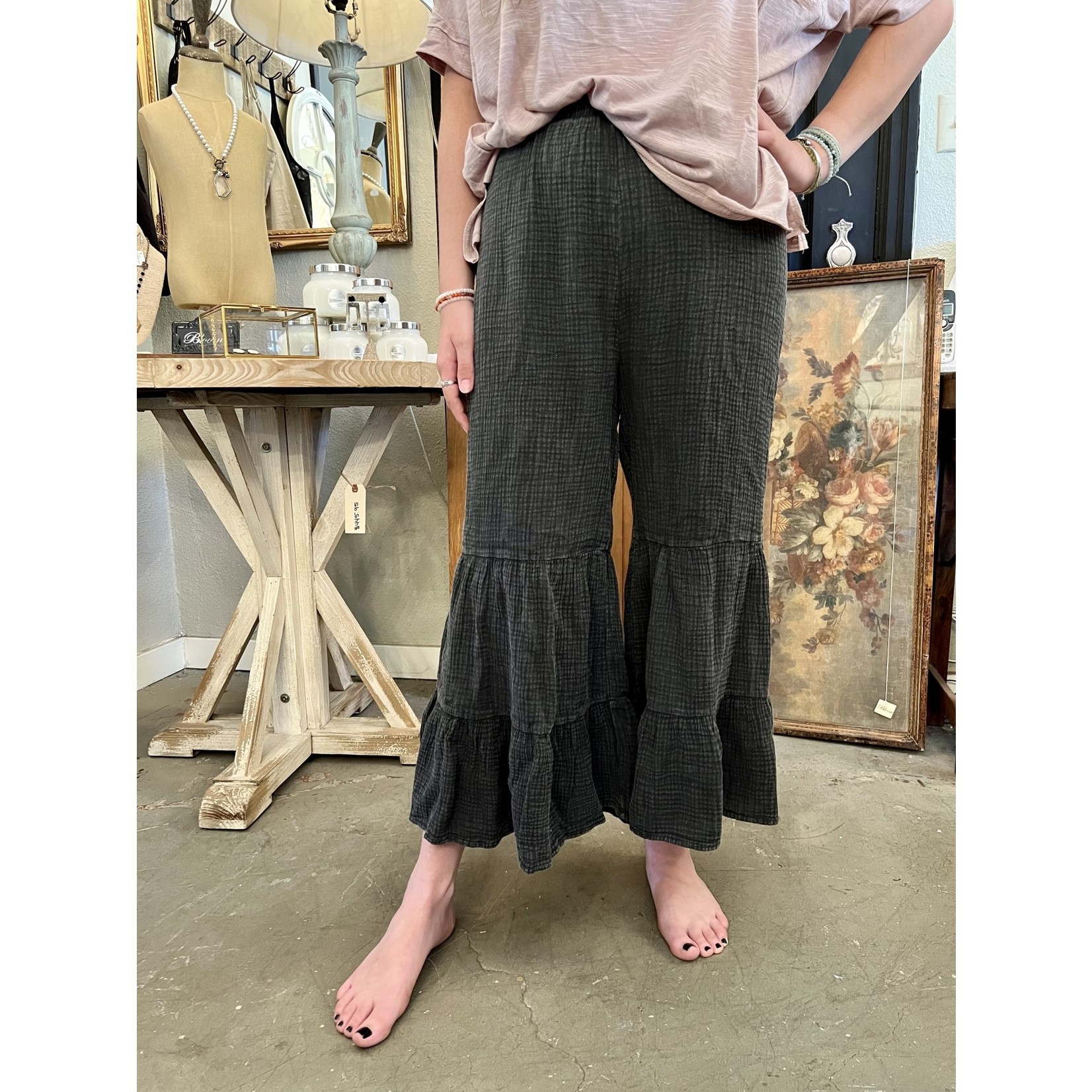 Mineral Washed Cotton Gauze Pant