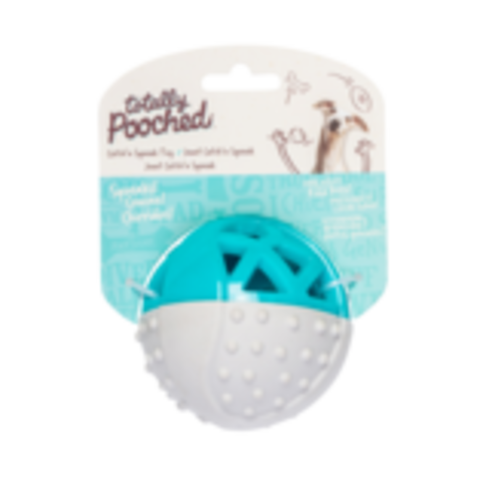 Messy Mutts Totally Pooched Catch n' Squeak Ball, Foam Rubber, 3.5"